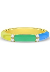 small clear cubic zirconia enamel silver gold flashed baby ring